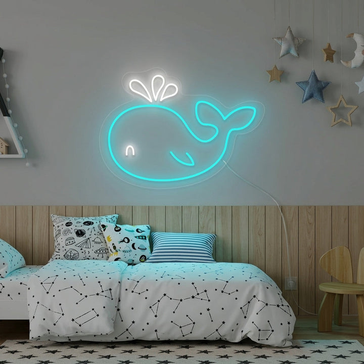 "Delphin, Kinderzimmerdekoration" Neonschrift
