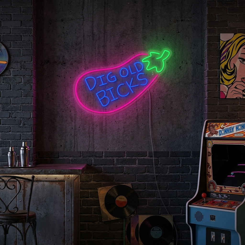 "Big Old Bicks Aubergine, TV -Show inspiriert" Neonschild