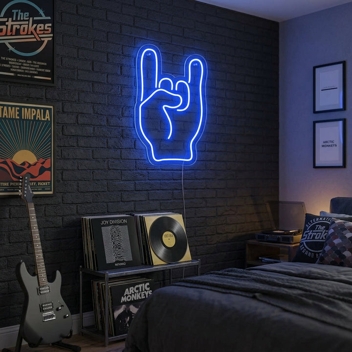 "Rock Hand" Neonschrift