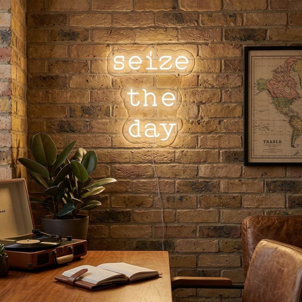 "Seize The Day" Neonschrift