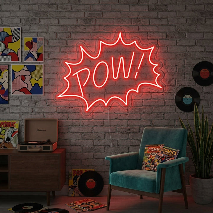 "Pow" Neonschrift