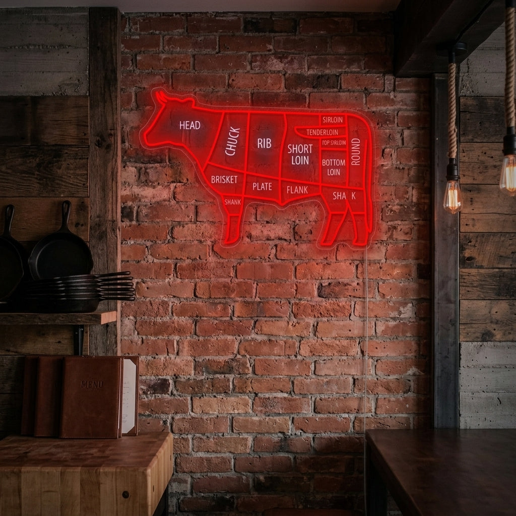 "Rindfleisch" Neonschild