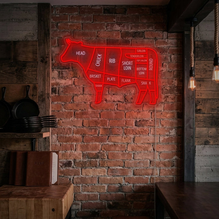 "Rindfleisch" Neonschild