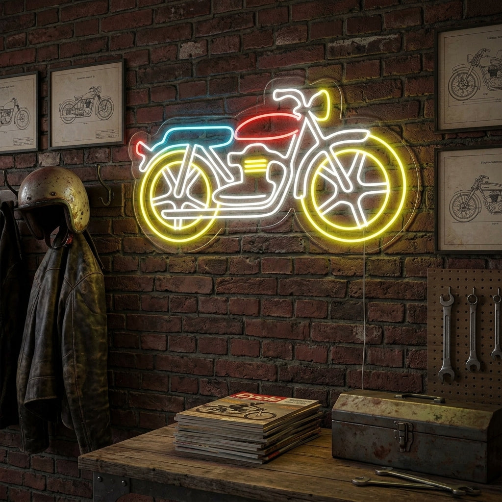 "Motorrad" Neonschrift