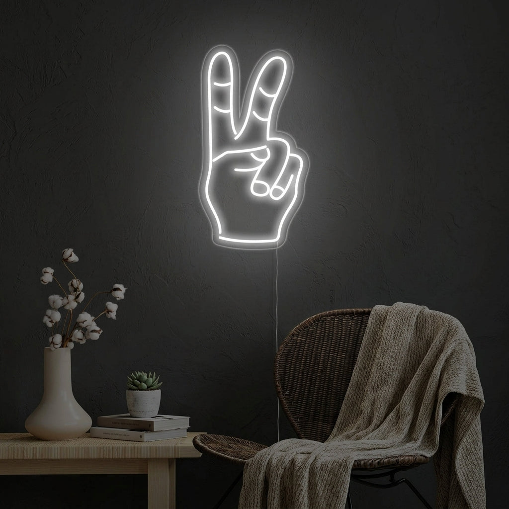 "Frieden" Neonschrift