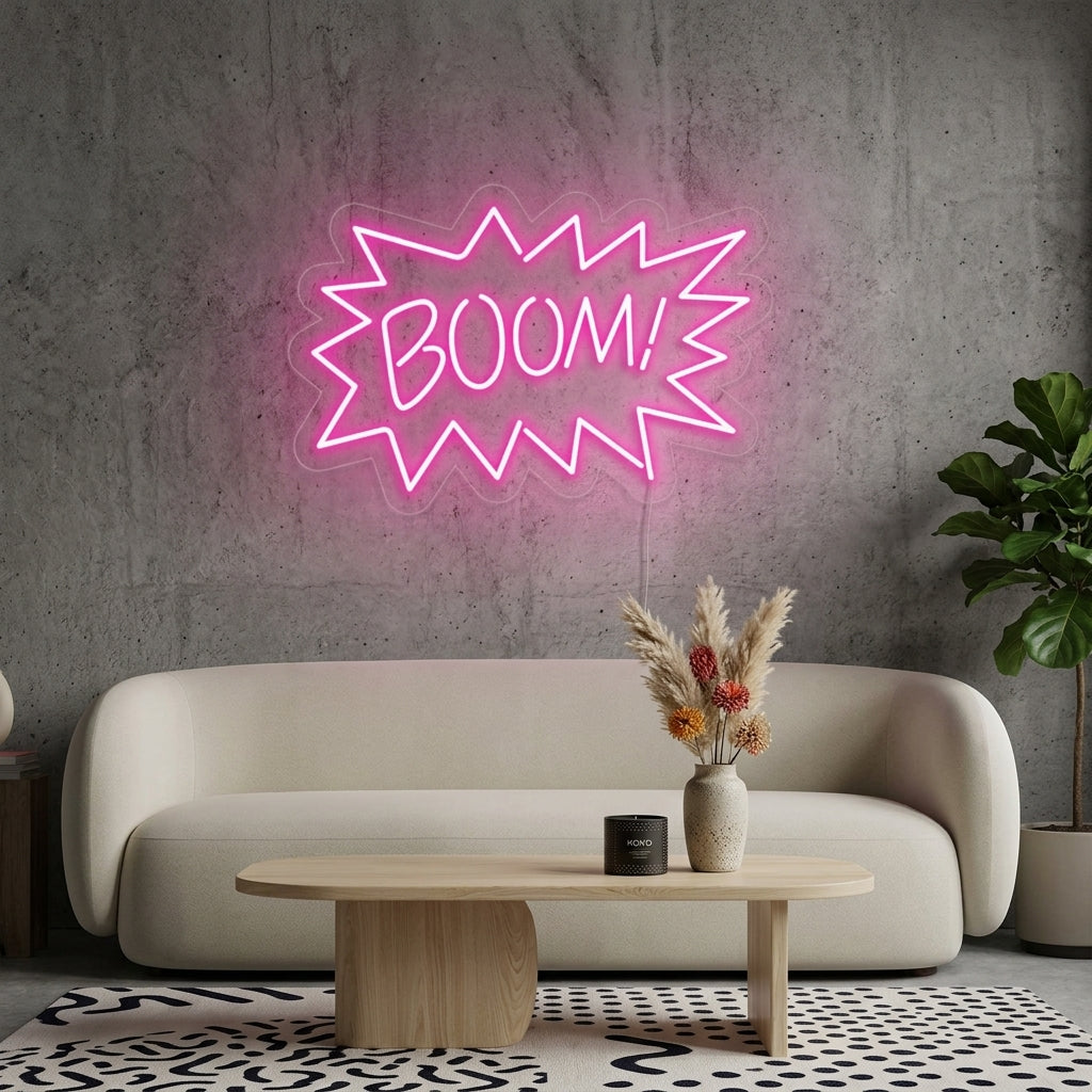 "Boom" Neonschrift