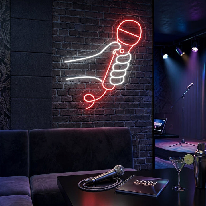 "Mikrofon Karaoke" Neonschrift