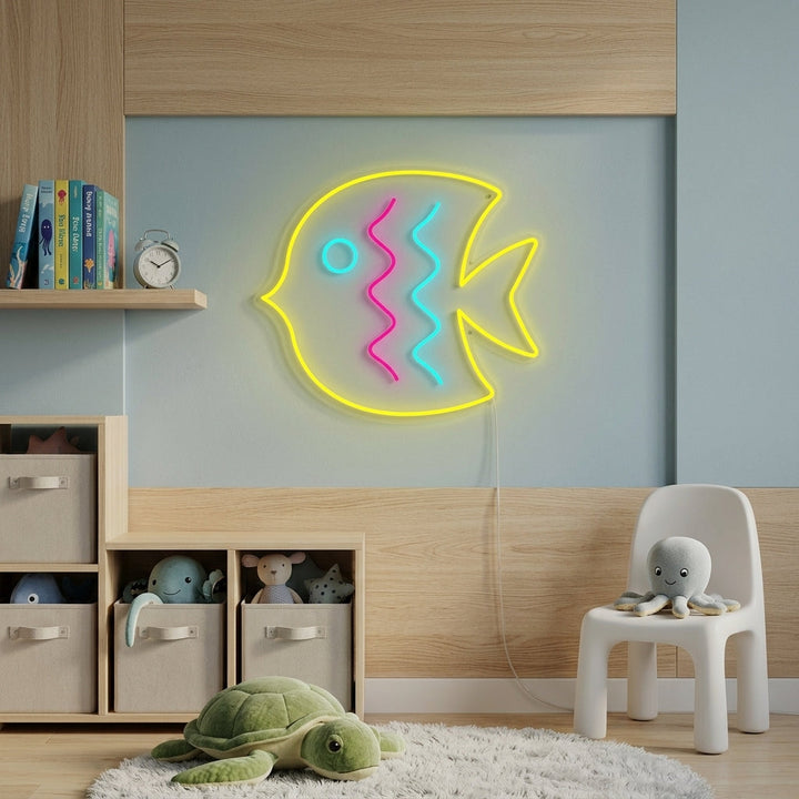 "Tropische Fische, Kinderzimmerdekoration" Neonschrift