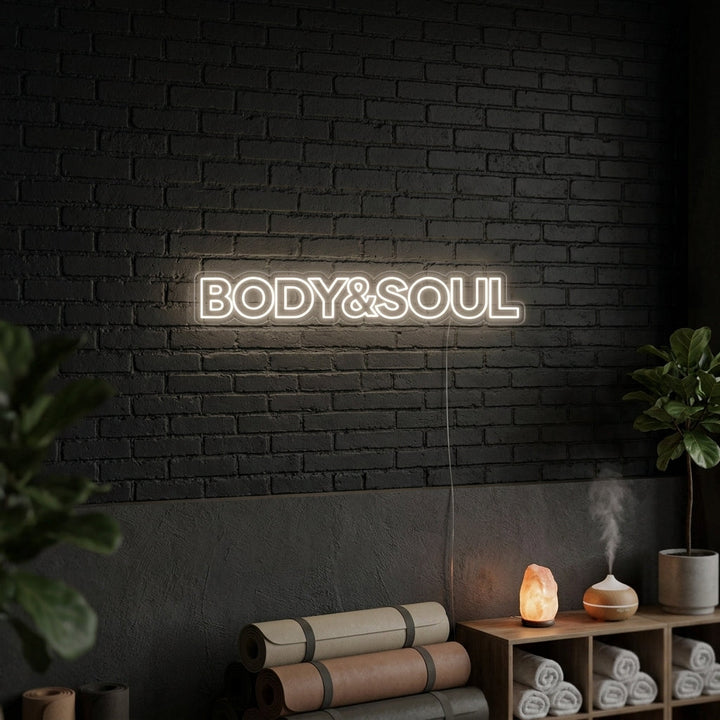 "Body And Soul, Fitnessstudio Dekor, Fitnessstudio Zitate, Fitness Zitate, Workout Zitate" Neonschrift