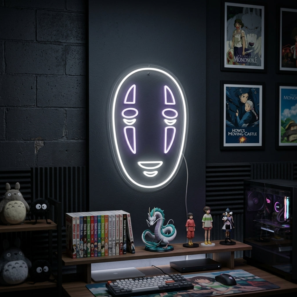 "Gesichtsloses Anime" Neonschrift
