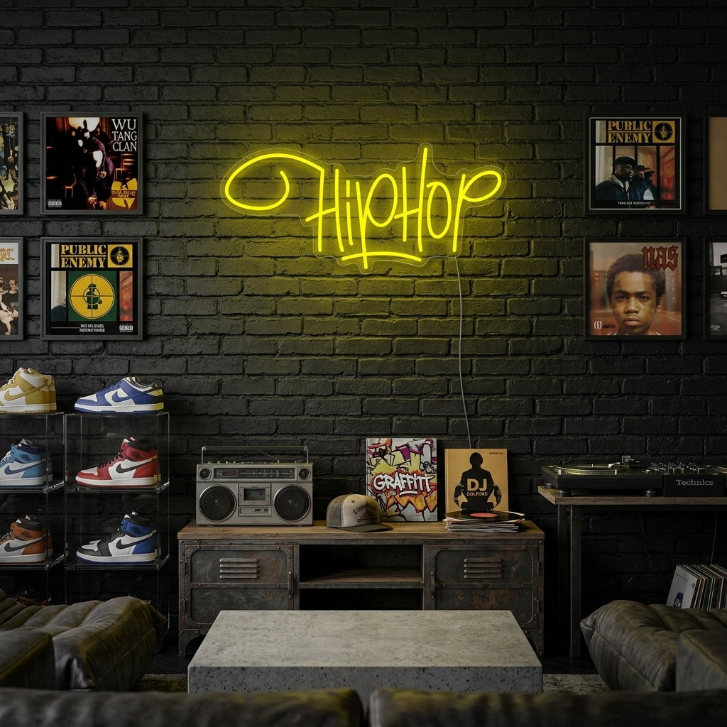 "Hip-Hop-Rap-Musik" Neonschrift