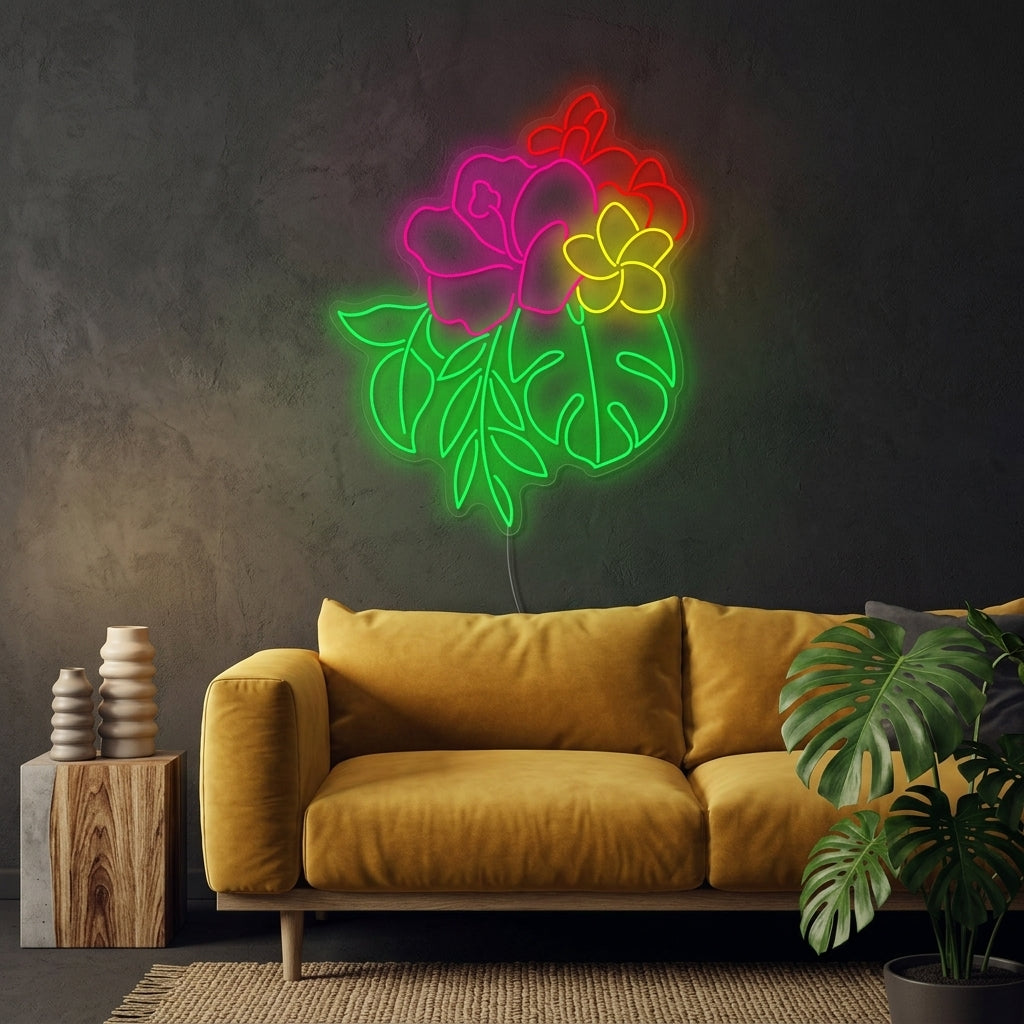"Hibiskusblüte" Neonschild