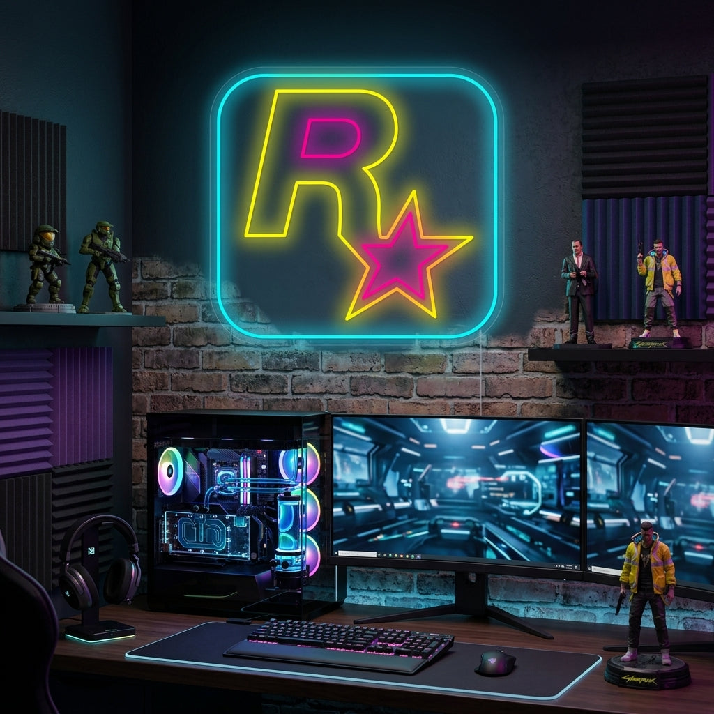 "Rockstar-Spiele-Logo" Neonschild