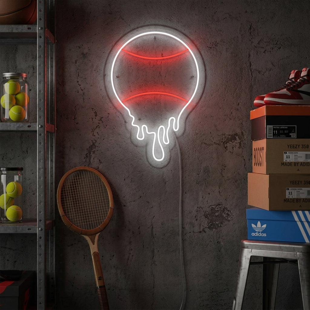 "Tropfender Tennisball" Neonschild