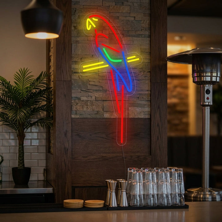 "Papageien-Bar-Pub" Neonschrift