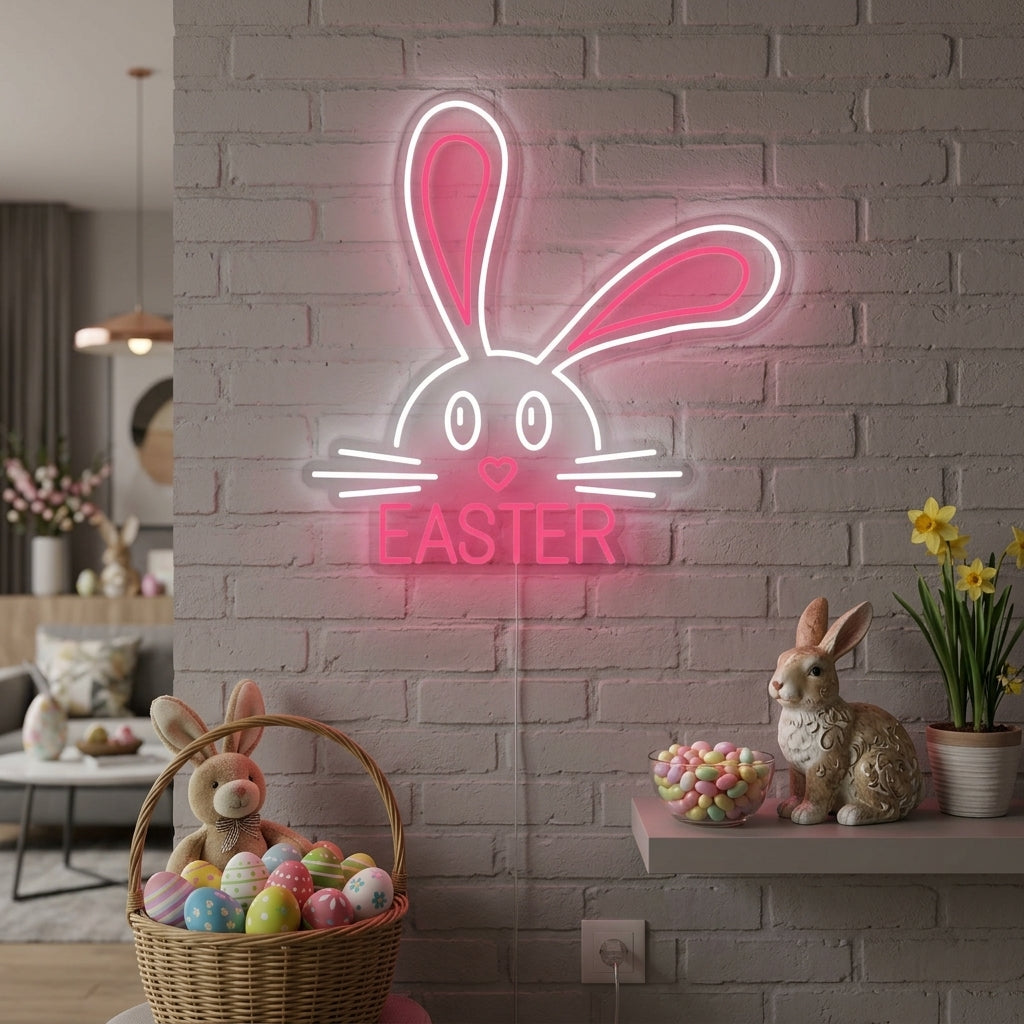 "Osterhase Kaninchen Tier" Neonschrift