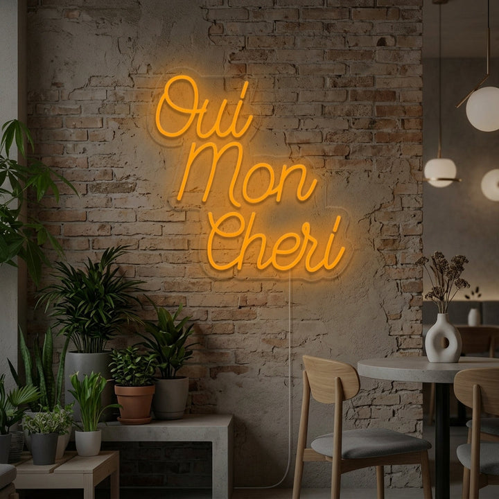 "Oui Mon Cheri, Französisch" Neonschrift