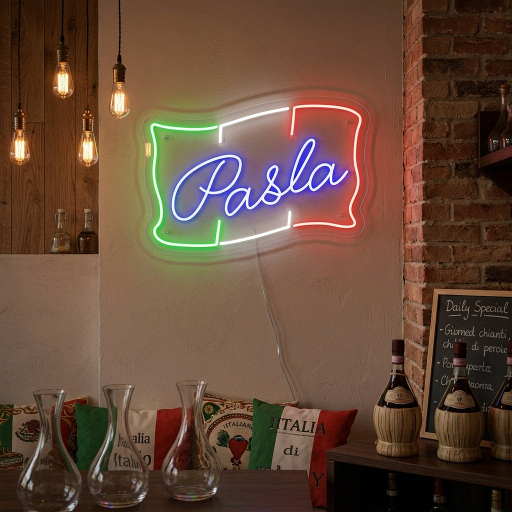 "PASTA, Italienisches Essen" Neonschrift