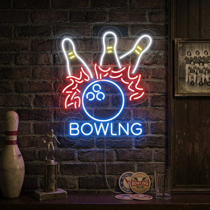 "Bowling Kugel" Neonschrift