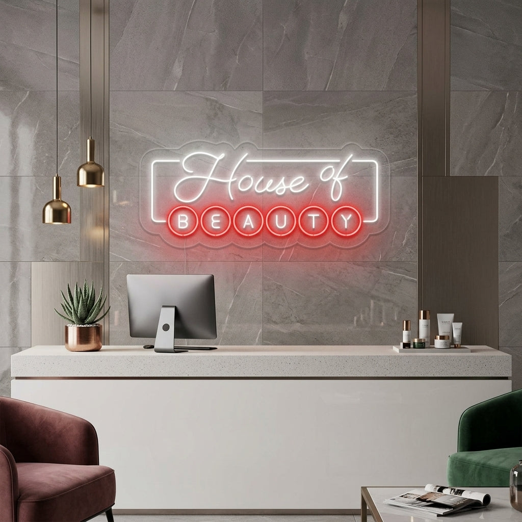"House of Beauty" Neonschrift