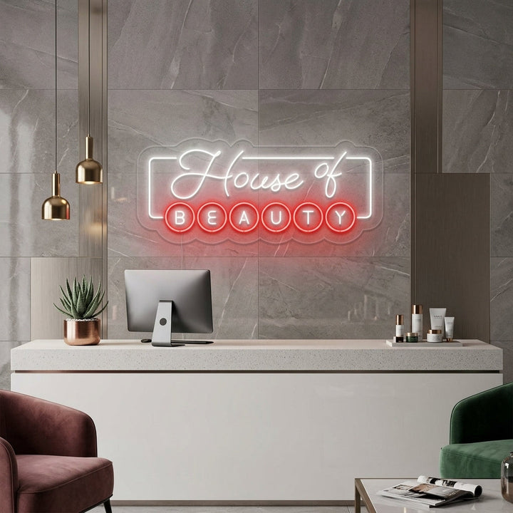 "House of Beauty" Neonschrift