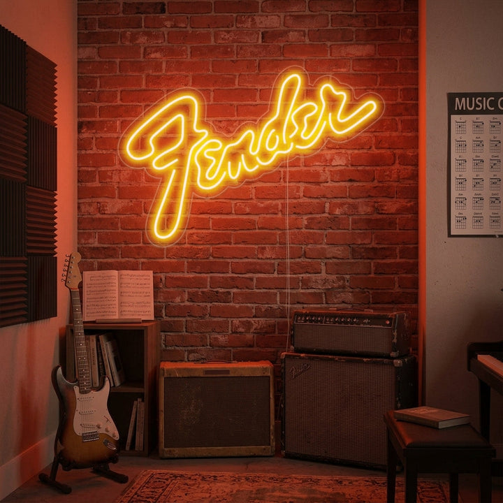 "Fender" Neonschrift