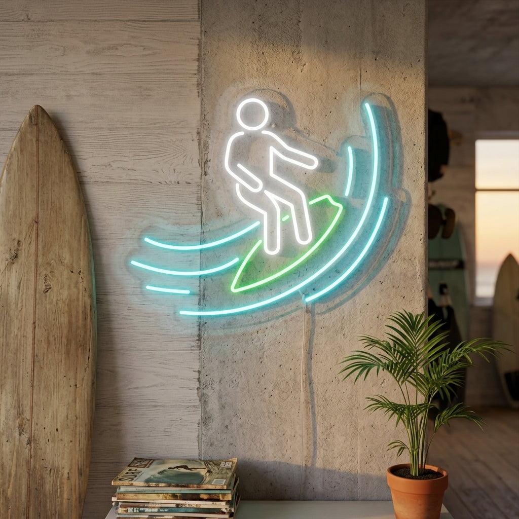 "Surfer" Neonschrift