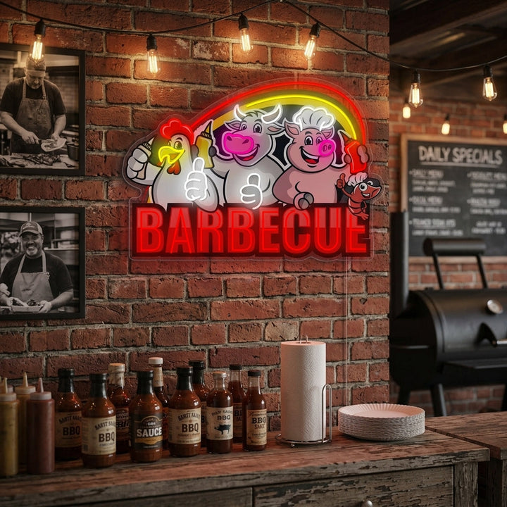 "Barbecue" Neonschild, BBQ Neonschild, BBQ Leuchtreklame