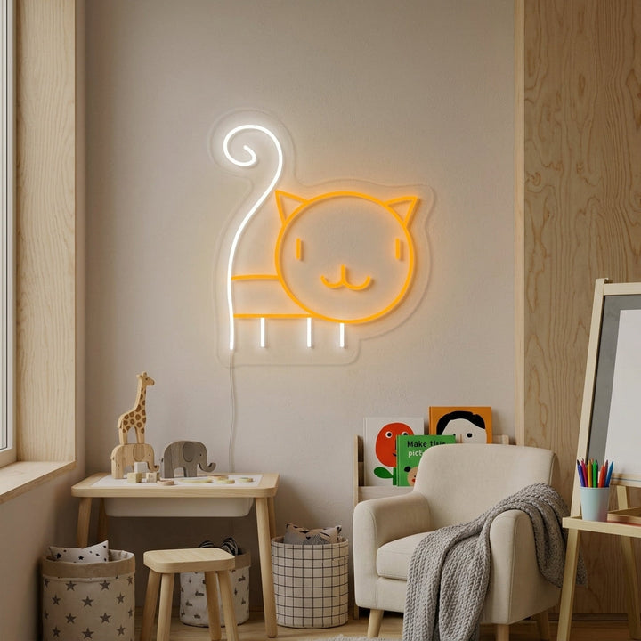 "Katzenbaby, Kinderzimmerdekoration" Neonschrift