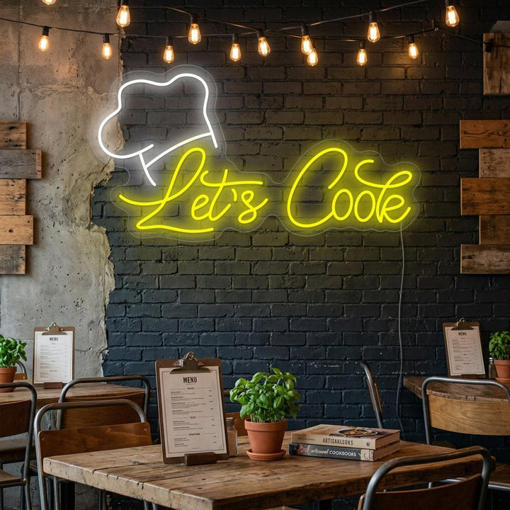 "Let's Cook" Neonschild