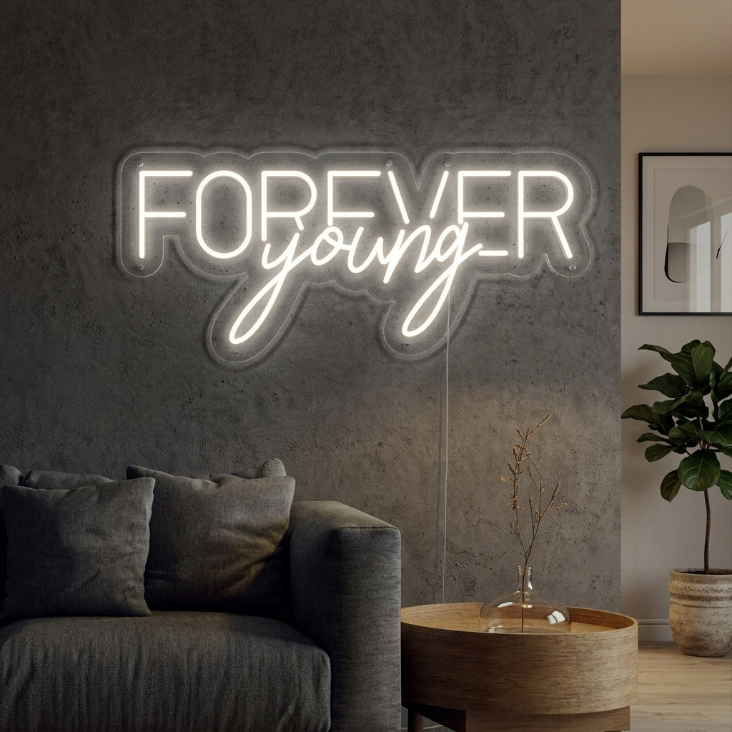 "Forever Young" Neonschrift