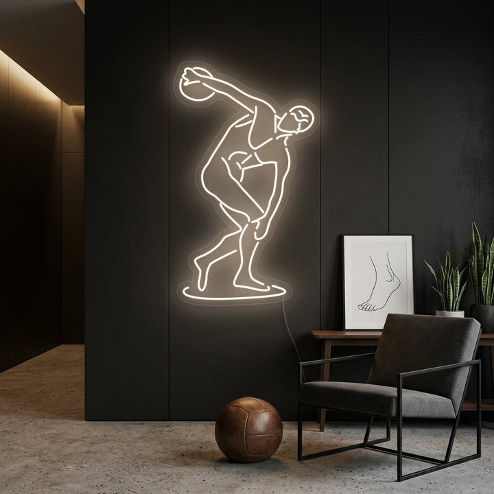 "Der Diskobolus Von Myron" Neonschrift