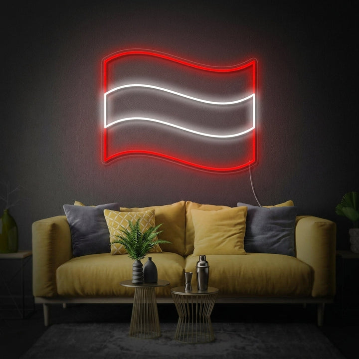 "Flagge Österreichs" Neonschrift