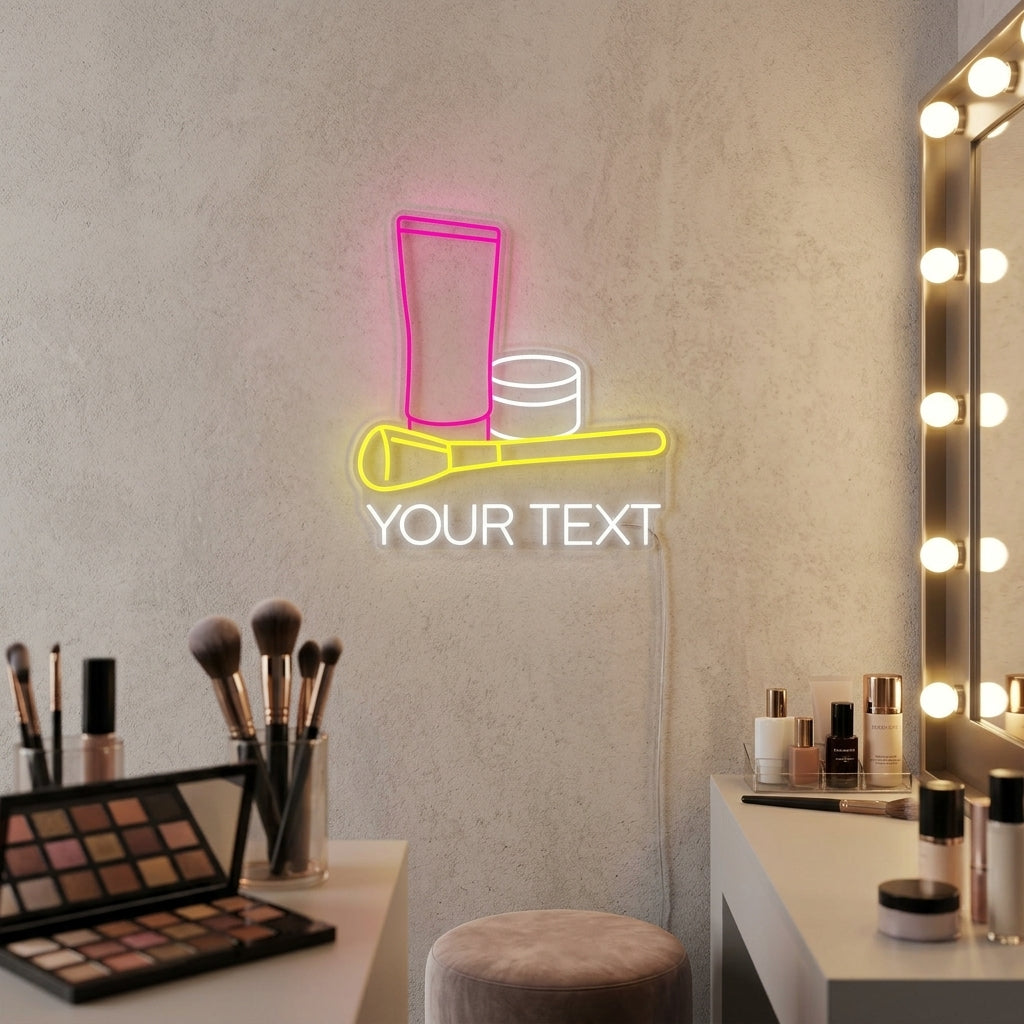 "Individueller Text Und Kosmetik-Make-Up-Schönheitssalon" Neonschrift