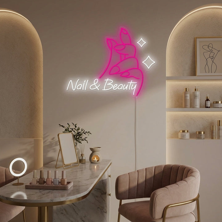 "Nail & Beauty" Neonschild