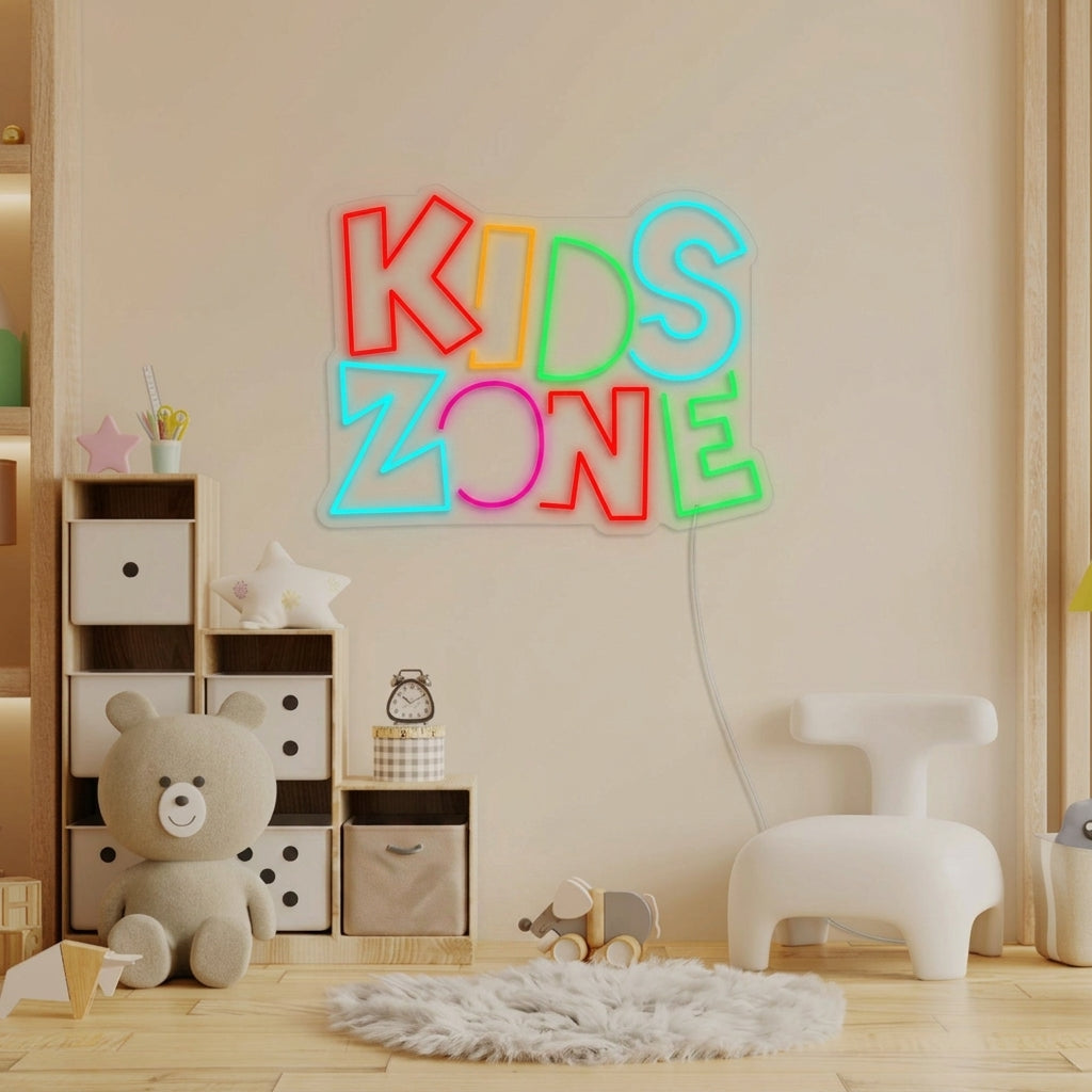 "Kids Zone, Kinderkamerdecoratie" Neonschrift