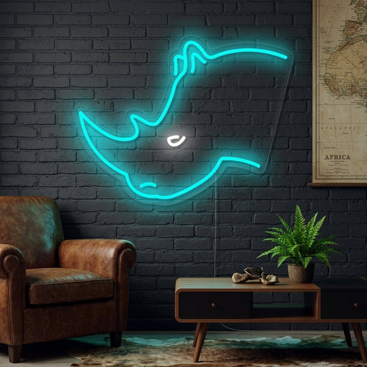 "Nashornkopf" Neonschrift
