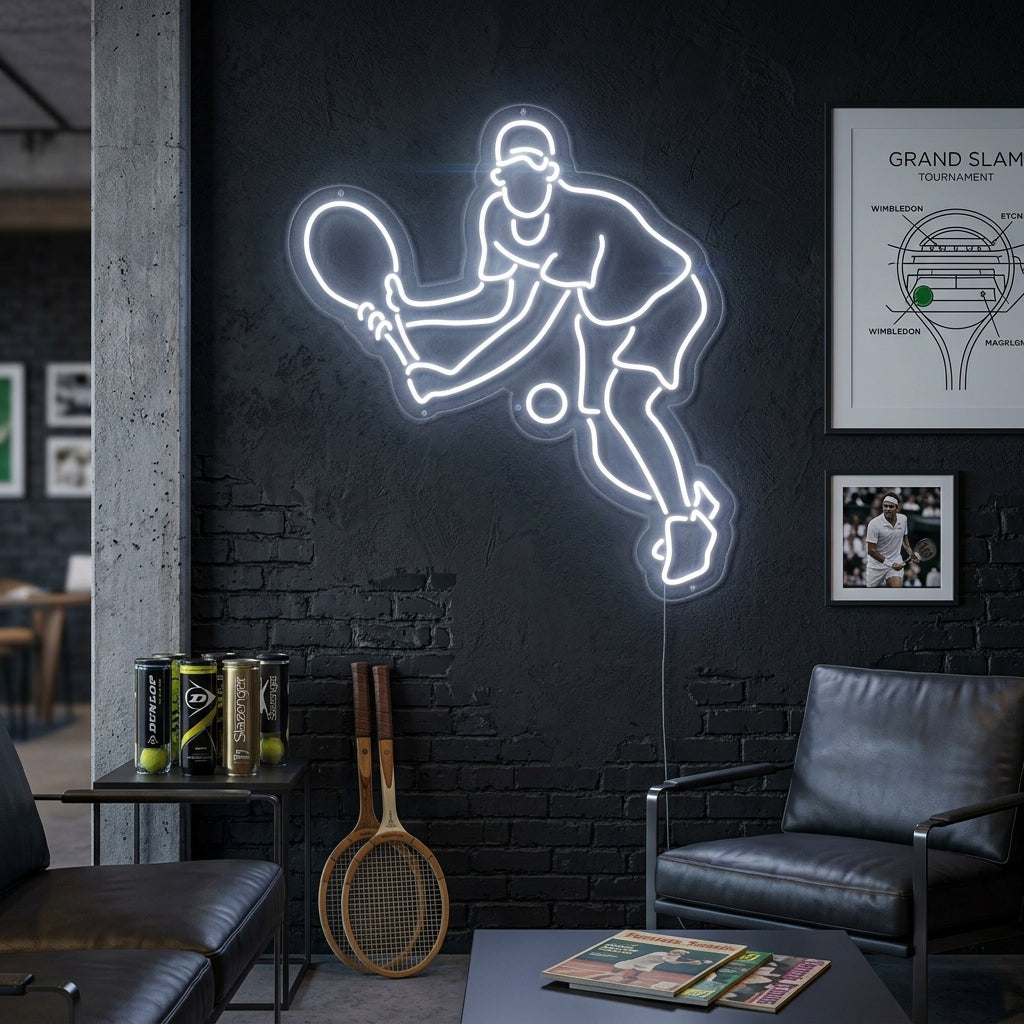 "Tennisspieler" Neonschrift