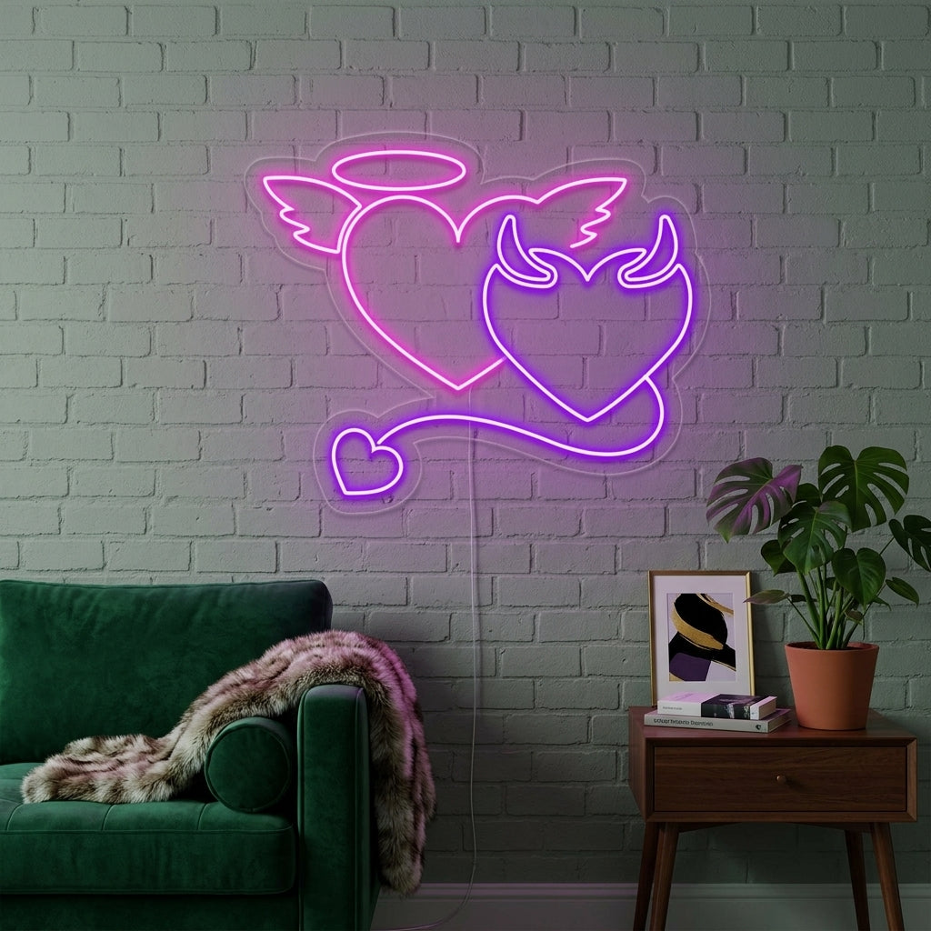"Teufel Engel" Neonschrift