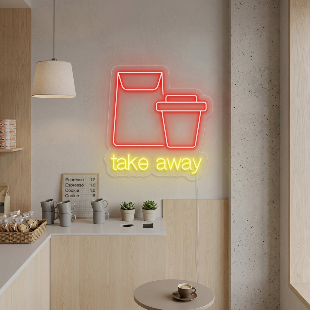 "Take Away" Neonschrift