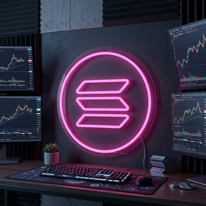 "Solana Sol-Logo" Neonschrift