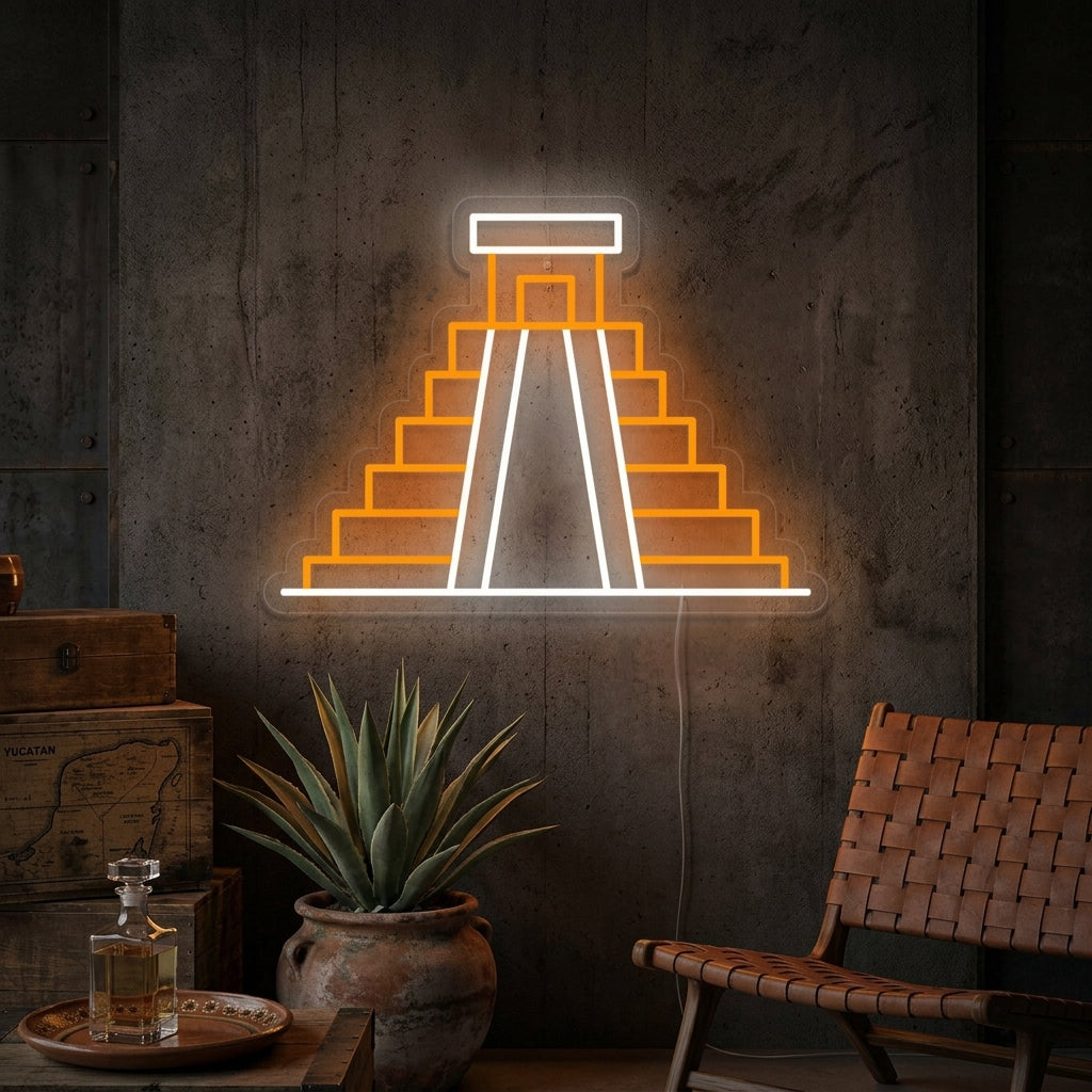 "Mexiko Chichen Itza" Neonschrift