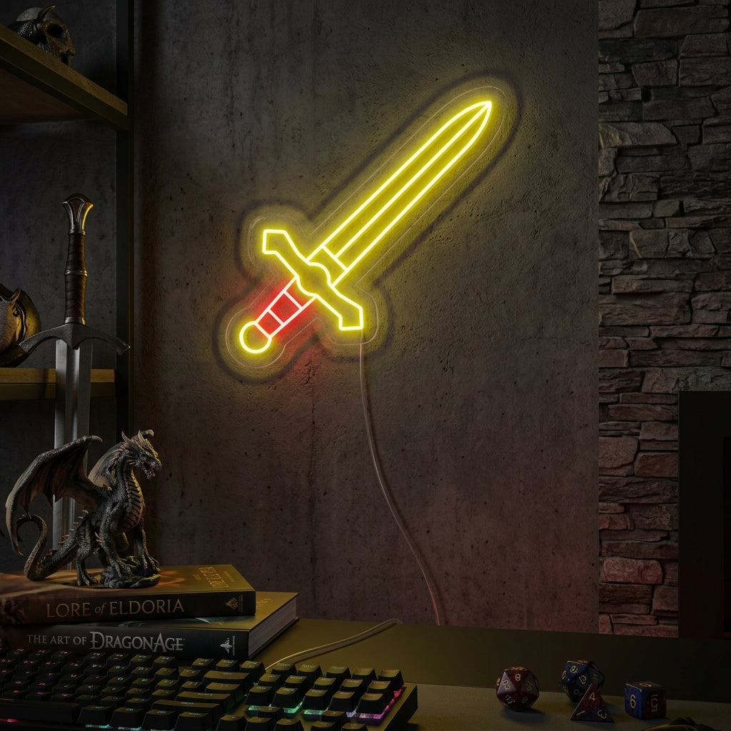 "Metalldolch Ritterschwert" Neonschrift