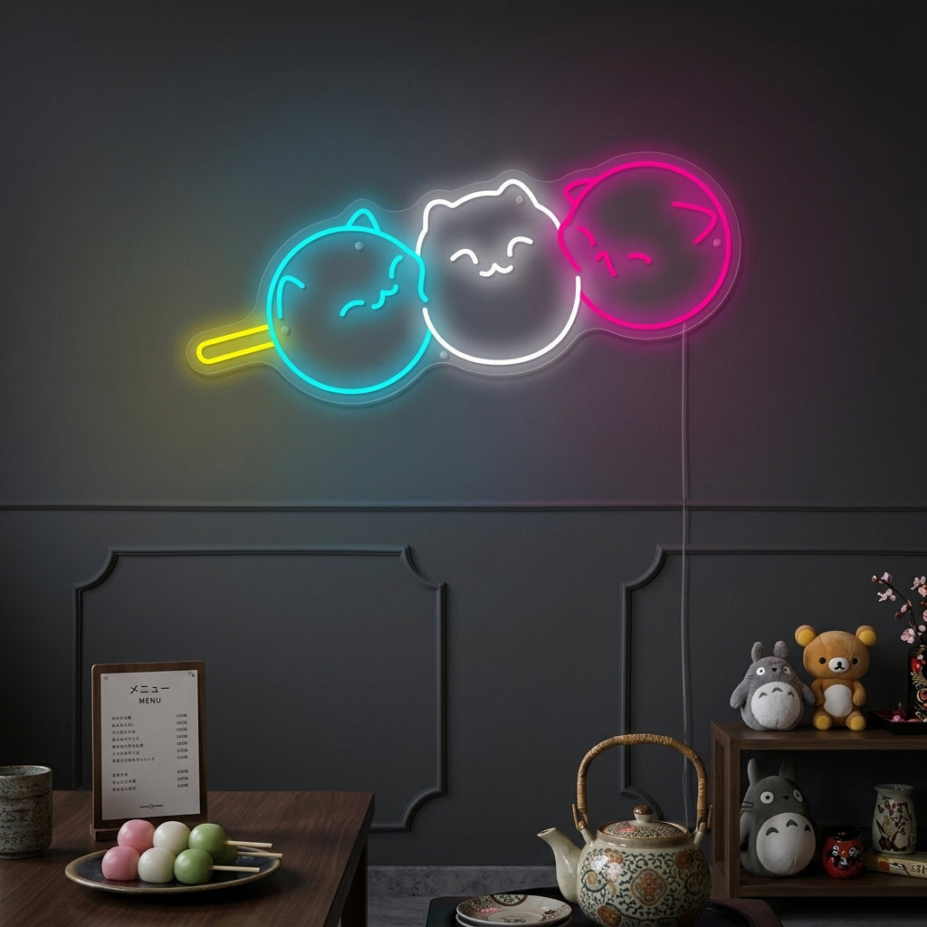 "Kawaii Japanisch Dango Katze Dango" Neonschild