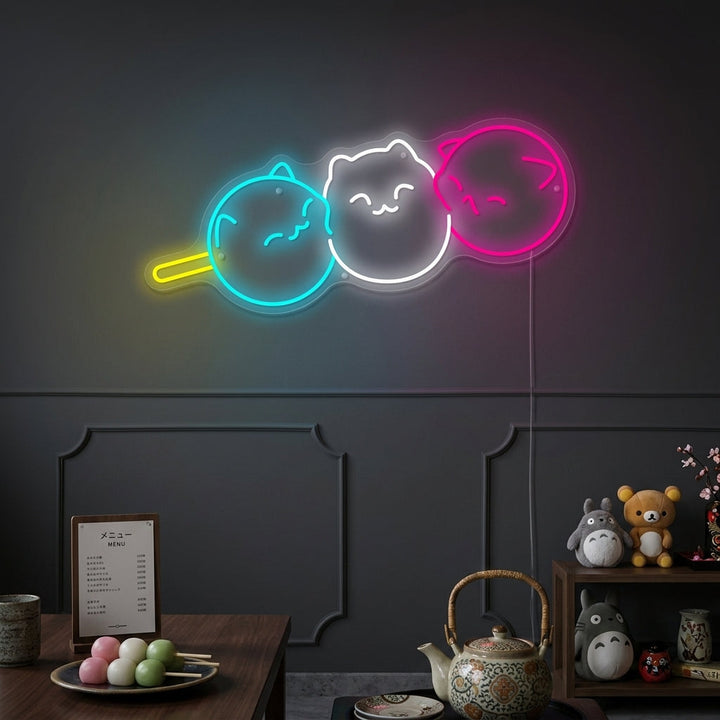 "Kawaii Japanisch Dango Katze Dango" Neonschild
