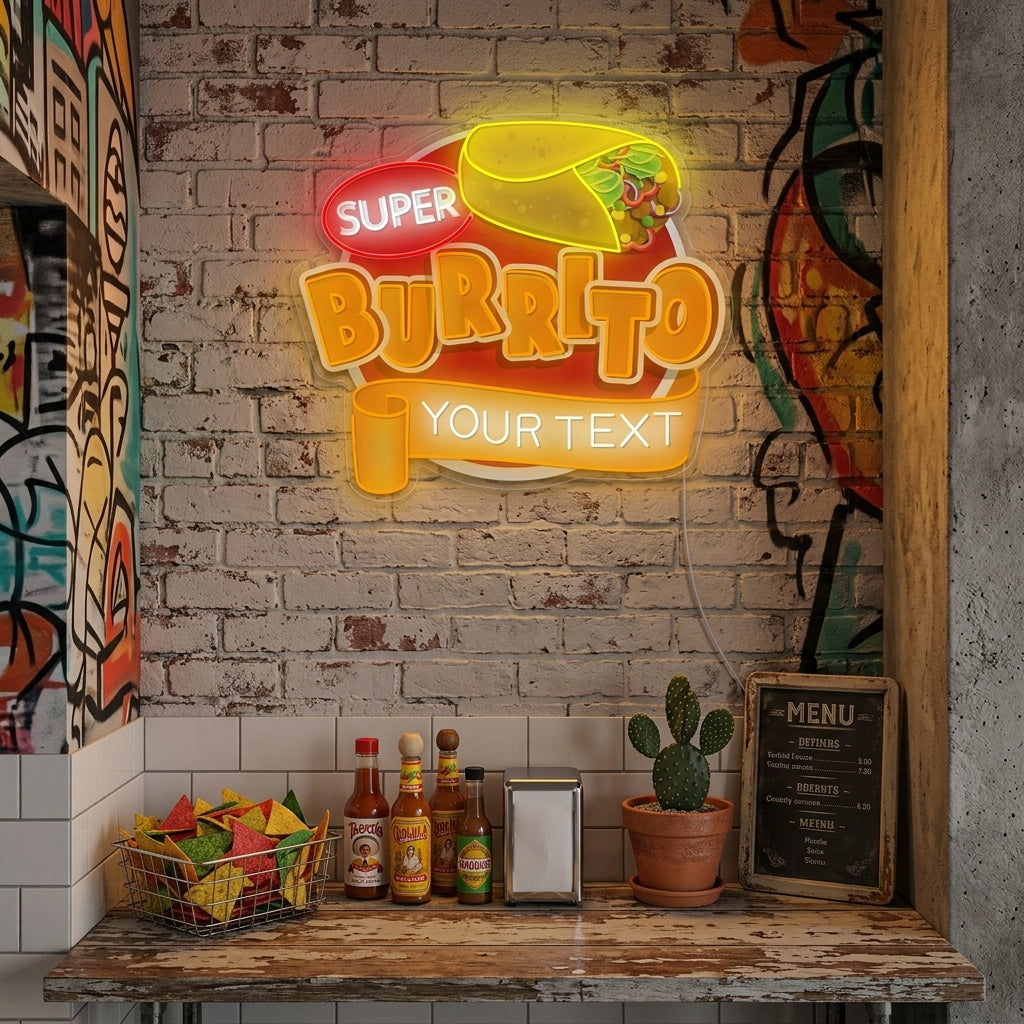 "Individuelles Burrito-Logo" Neonschild