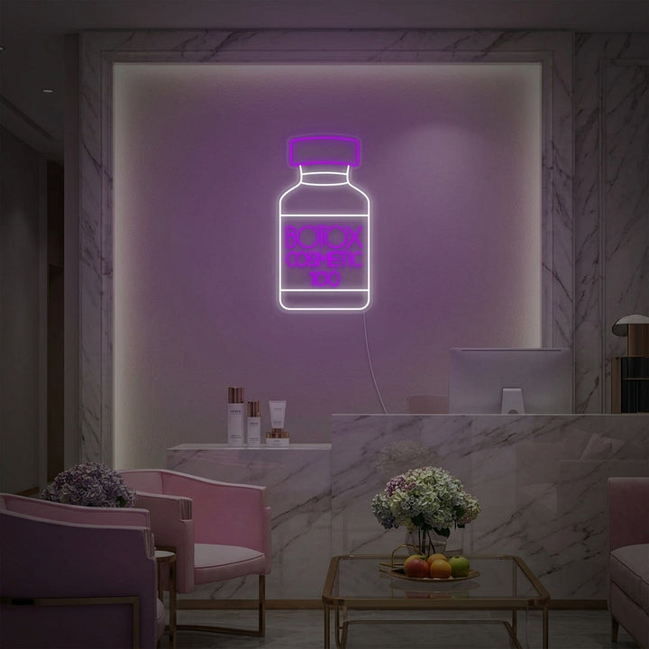 "Botox-Kosmetikladen Hautpflegezentrum" Neonschrift