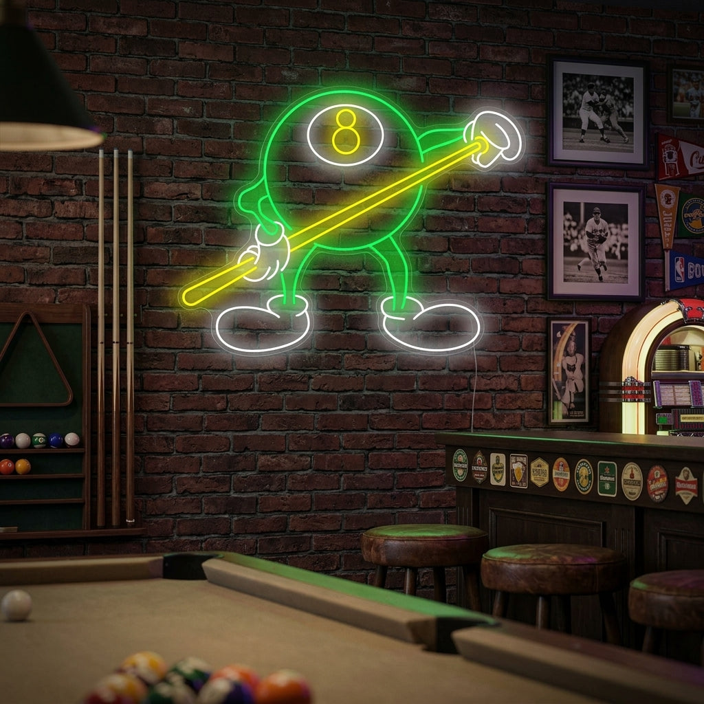 "Billard Mann" Neonschild, Billard Leuchtreklame, Pool Leuchtschild
