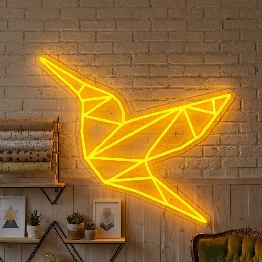 "Papiervogel" Neonschrift