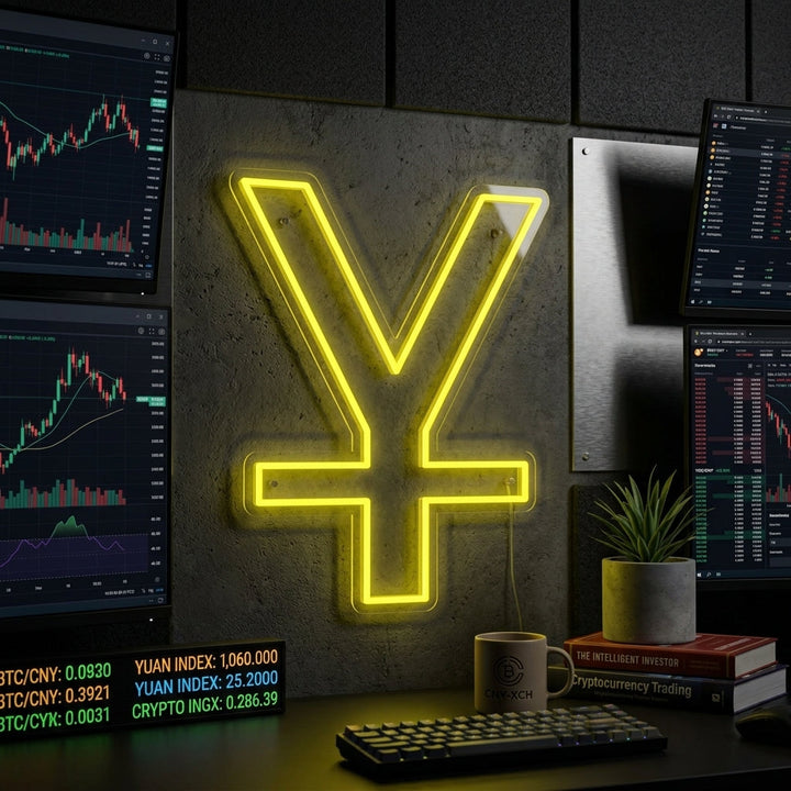 "Chinesischer Yuan" Neonschrift